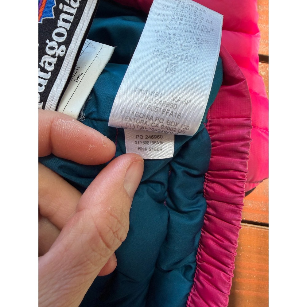 Patagonia Baby Down Sweater Pink Puffer Jacket 3-6M 60519 FA16 - Picture 3 of 9